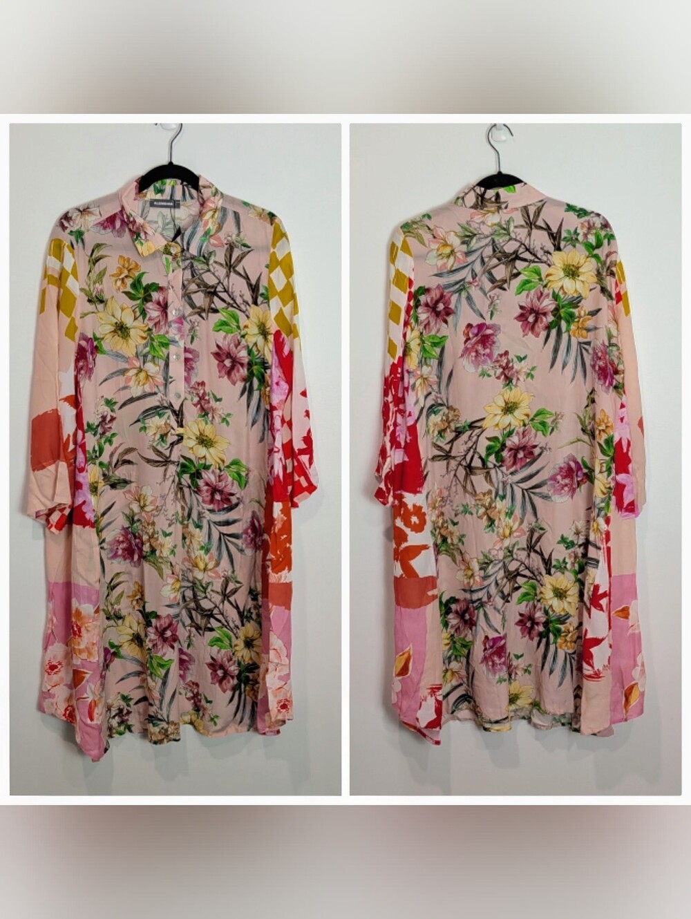 NEW Alembika Floral Midi Dress Size 3/10-12 Lagenlook Artsy Summer Vacation